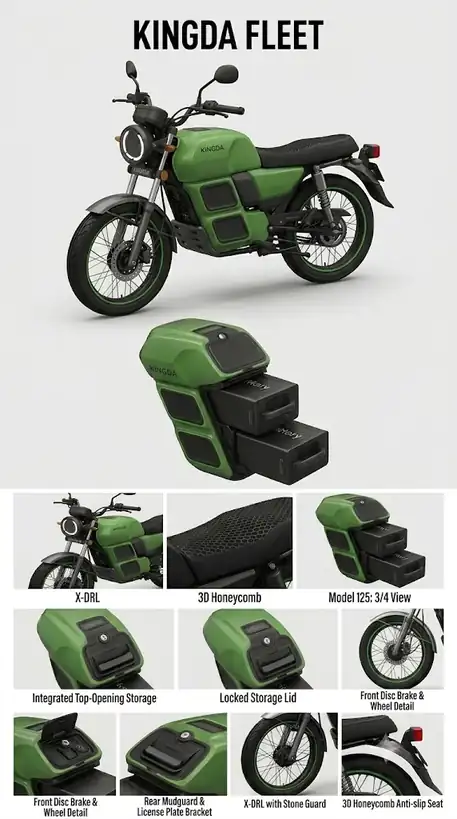 Kingda Fleet heavy-duty EV frame and lead-acid battery